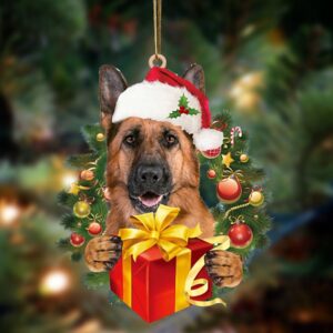 German Shepherd-Dogs give gifts Hanging Ornament, Christmas&hellip;