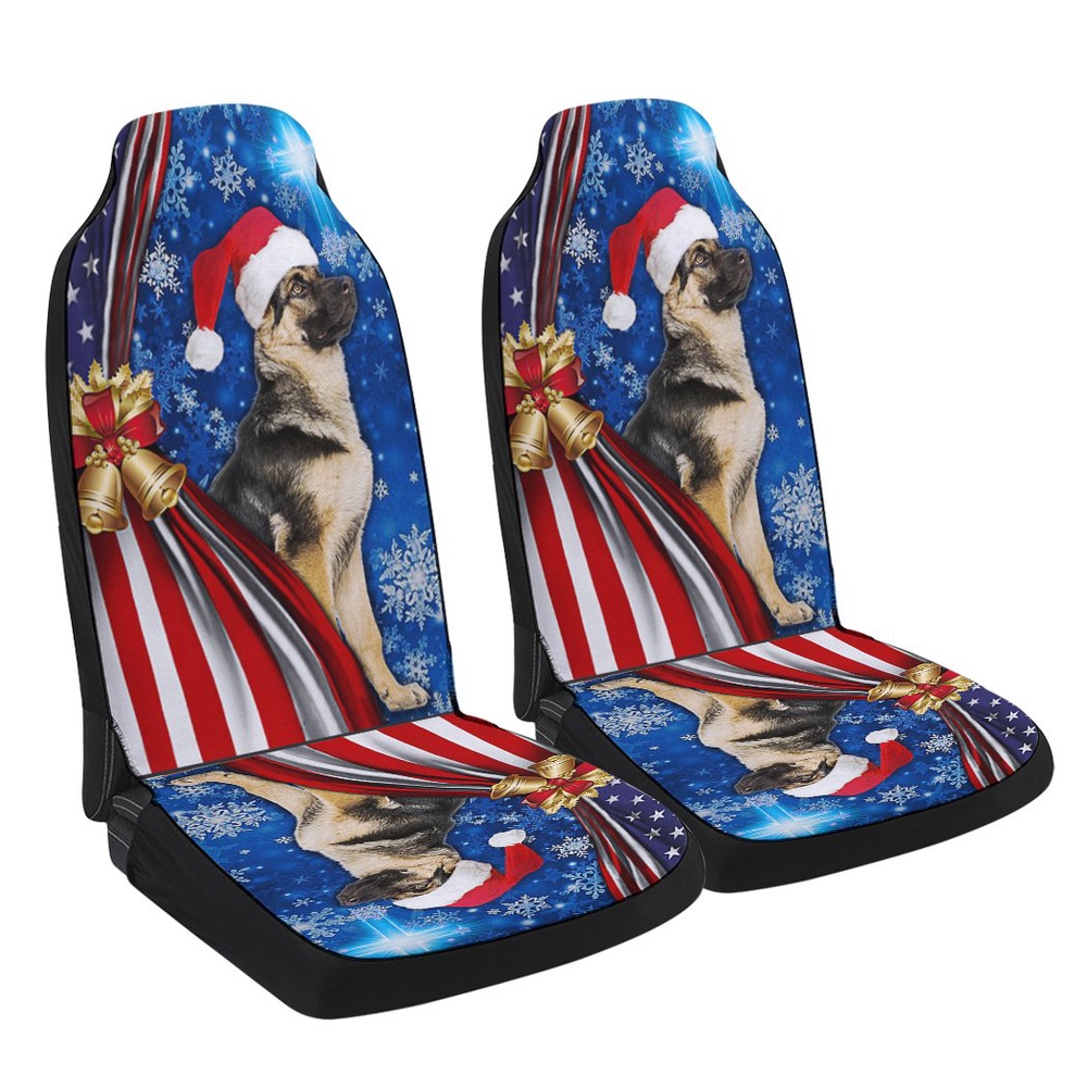 German Shepherd Christmas Seat Cover Cars, Christmas Car Seat Cover, Car Seat Cover