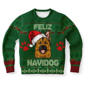 German Shepherd Feliz Navidog Ugly Christmas Sweater,&hellip;