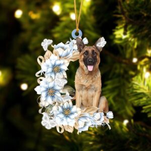 German Shepherd Flowers Moon Ornament, Christmas Ornament,&hellip;