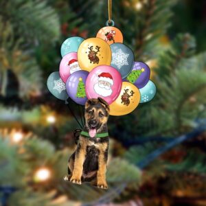 German Shepherd With Balloons Christmas Ornament, Christmas&hellip;