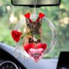 German Shepherd With Red Truck Christmas Ornament, Christmas Ornament, Dog Ornament, Xmas Dog Ornaments