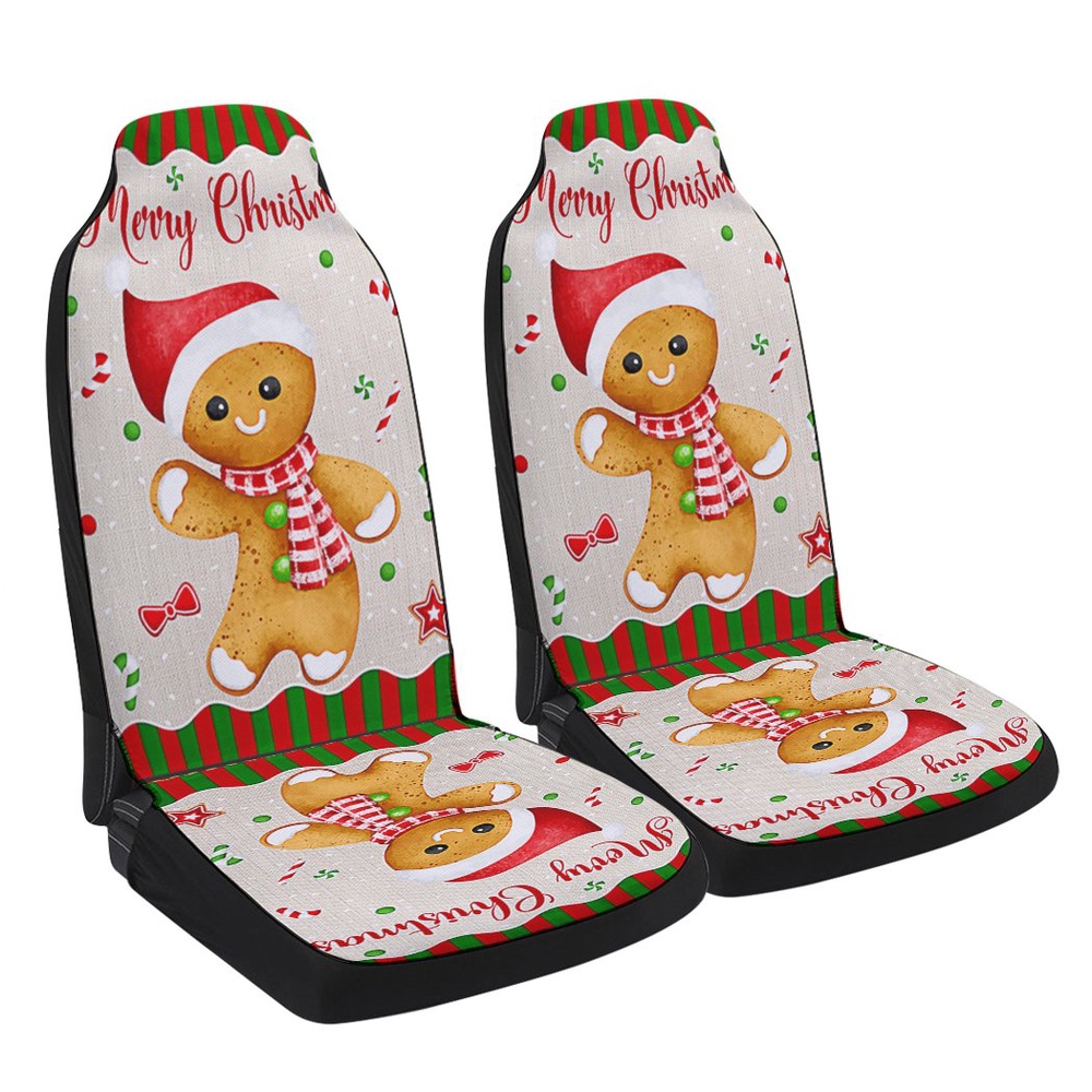 Gingerbread Man Christmas Seat Cover Cars, Christmas Car Seat Cover, Car Seat Cover