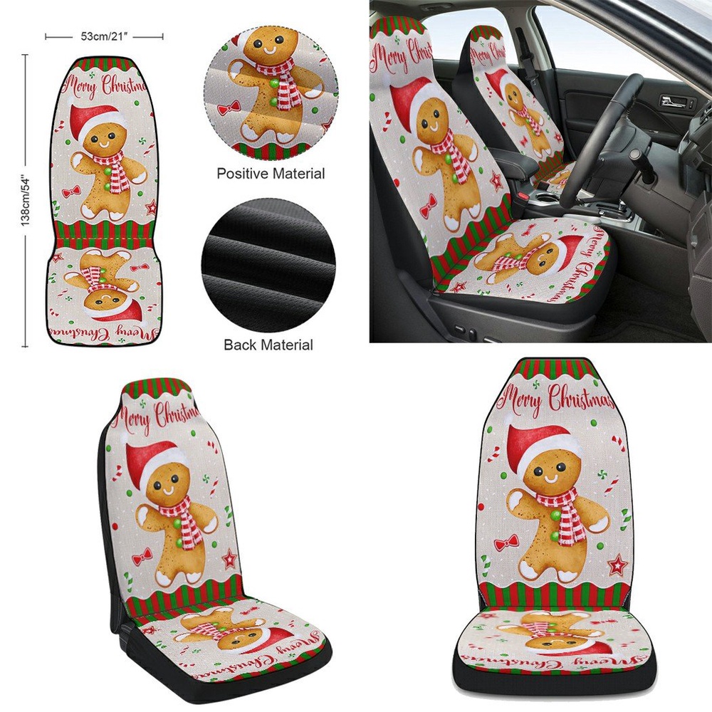 Gingerbread Man Christmas Seat Cover Cars, Christmas Car Seat Cover, Car Seat Cover