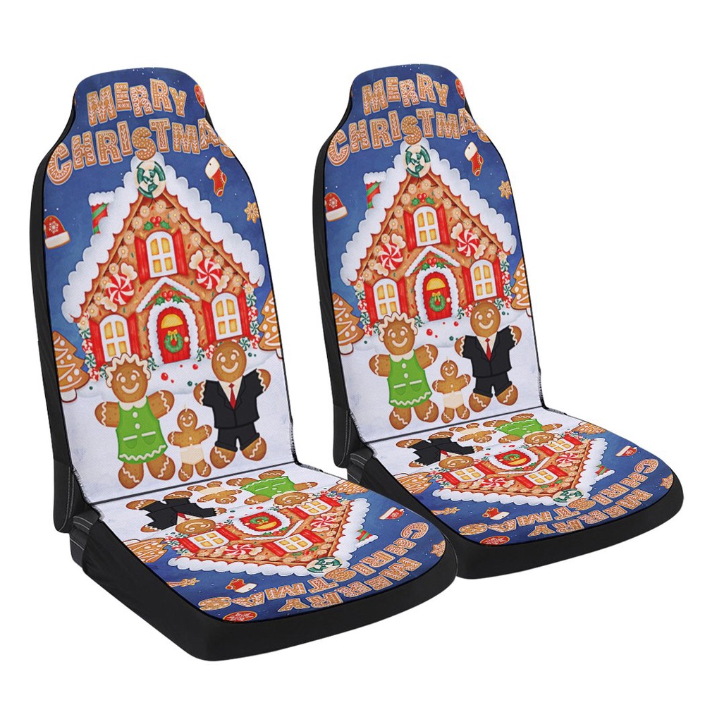 Gingerbread Merry Christmas Seat Cover Cars, Christmas Car Seat Cover, Car Seat Cover