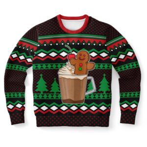 Gingerbread in a Cup Ugly Christmas Sweater,&hellip;
