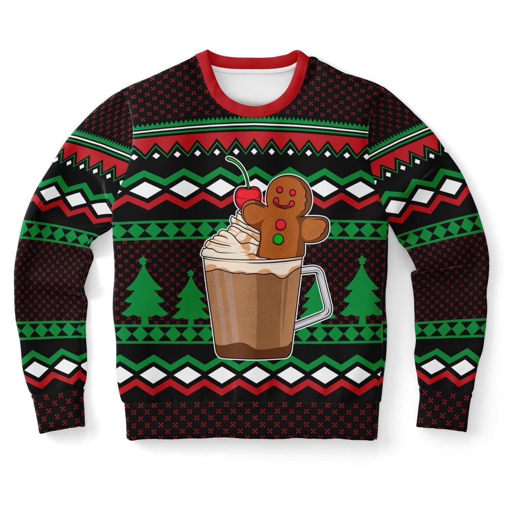 Gingerbread in a Cup Ugly Christmas Sweater, Christmas Sweater, Ugly Sweater, Funny Xmas Sweaters