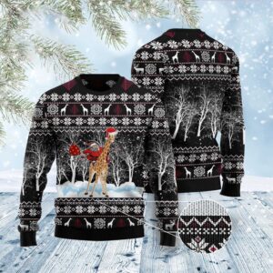 Giraffe And Santa Ugly Christmas Sweater, Christmas&hellip;