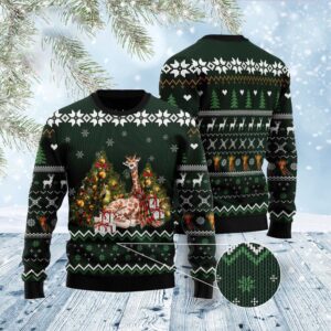Giraffe Holiday Ugly Christmas Sweater, Christmas Sweater,&hellip;