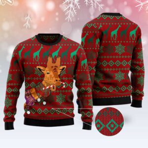 Giraffe Winter Ugly Christmas Sweater, Christmas Sweater,&hellip;
