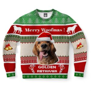 Golden Retriever Dog Ugly Christmas Sweater, Christmas&hellip;