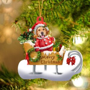 Golden Retriever Merry Christmas Ornament, Christmas Ornament,&hellip;
