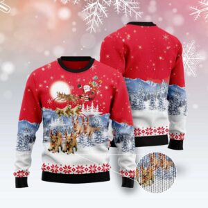 Golden Retriever Santa Claus Ugly Christmas Sweater,&hellip;
