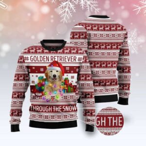 Golden Retriever Through The Snow Ugly Christmas&hellip;