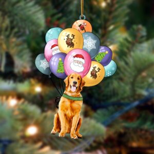 Golden Retriever With Balloons Christmas Ornament, Christmas&hellip;