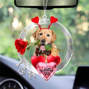 Golden Retriever With Rose & Heart Balloon&hellip;