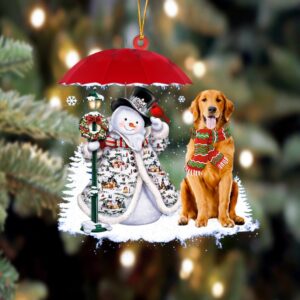 Golden Retriever With Snowman Christmas Ornament, Christmas&hellip;