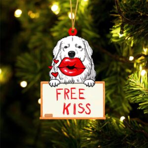 Great-Pyrenees Free Kiss Christmas Ornament, Christmas Ornament,&hellip;