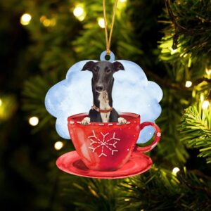 Greyhound On The Cup Christmas Ornament, Christmas&hellip;