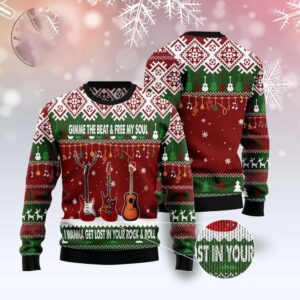 Guitar Gimme The Beat Ugly Christmas Sweater,&hellip;