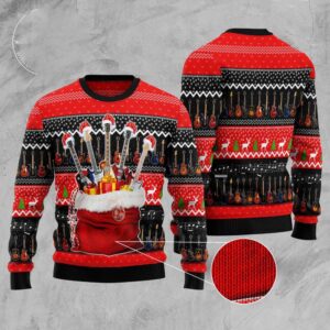 Guitar Xmas Gift Bag Ugly Christmas Sweater,&hellip;