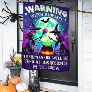 Halloween Witch Flag Witch Property Trespassers Will&hellip;