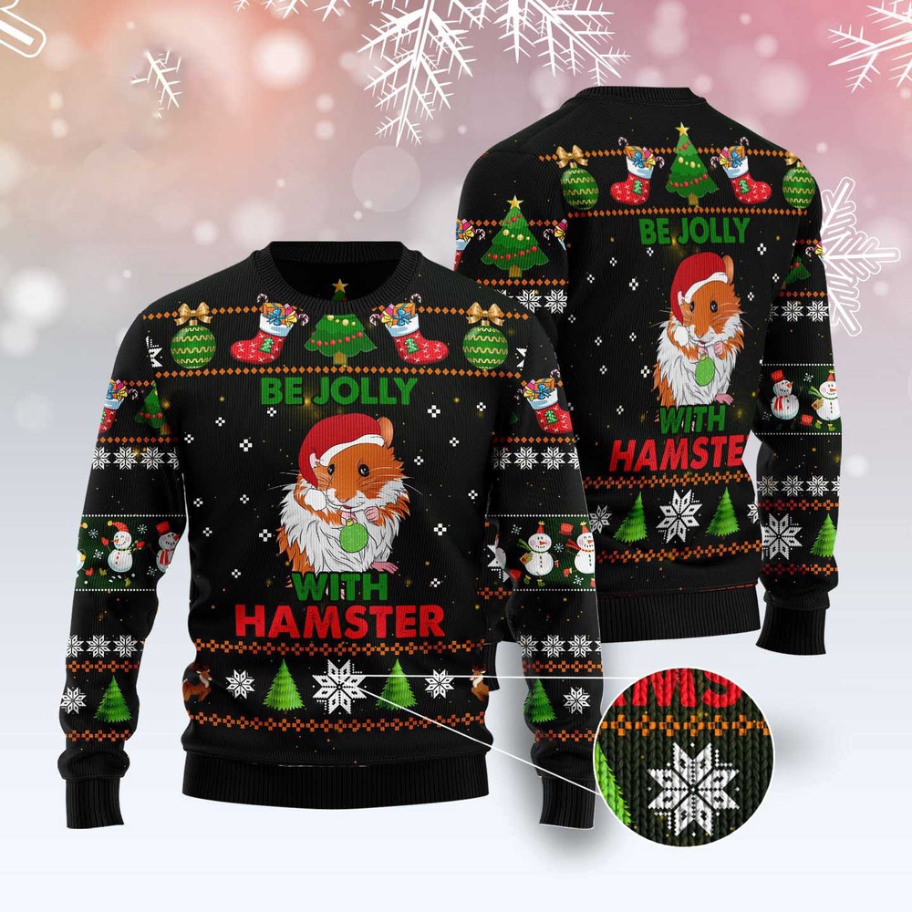 Hamster Be Jolly Ugly Christmas Sweater, Christmas Sweater, Ugly Sweater, Funny Xmas Sweaters