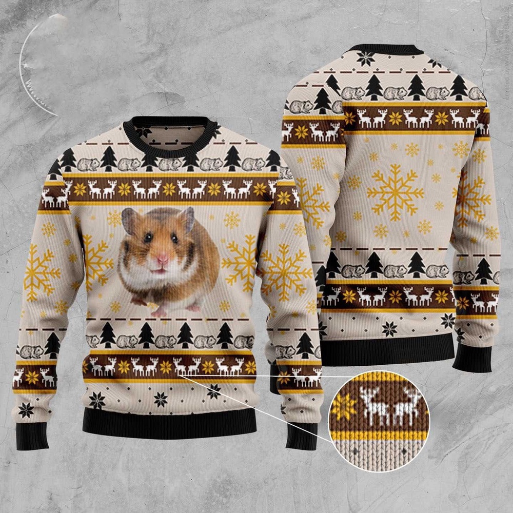 Hamster Cute Ugly Christmas Sweater, Christmas Sweater, Ugly Sweater, Funny Xmas Sweaters