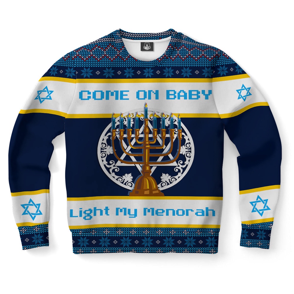 Hanukkah Come On Baby Light My Menorah Ugly Christmas Sweater, Christmas Sweater, Ugly Sweater, Funny Xmas Sweaters