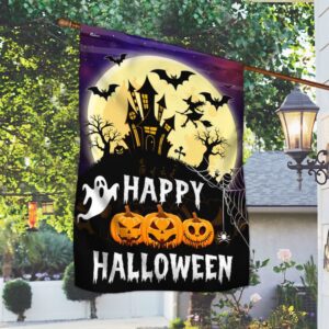 Happy Halloween Spooky Haunted House Flag, Halloween&hellip;