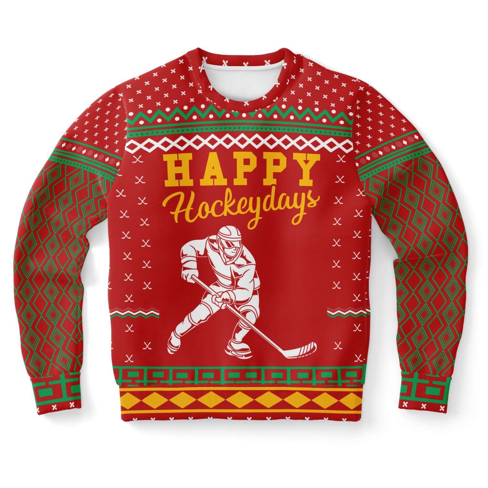 Happy Hockeydays Ugly Christmas Sweater, Christmas Sweater, Ugly Sweater, Funny Xmas Sweaters
