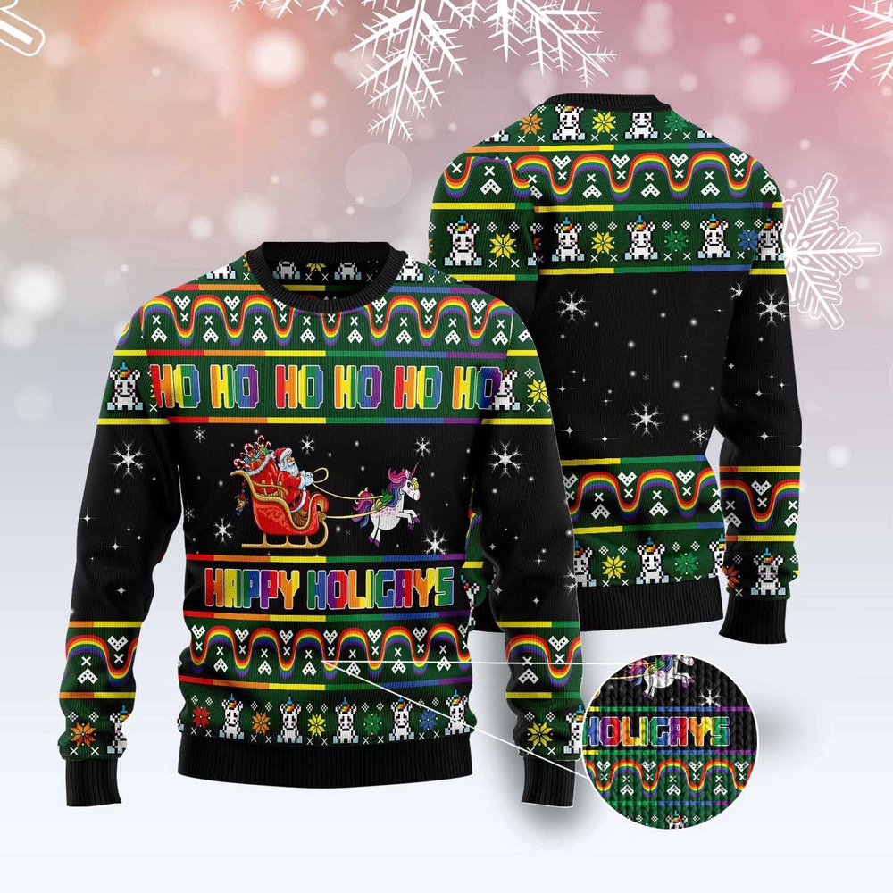 Happy Holigays Ugly Christmas Sweater, Christmas Sweater, Ugly Sweater, Funny Xmas Sweaters