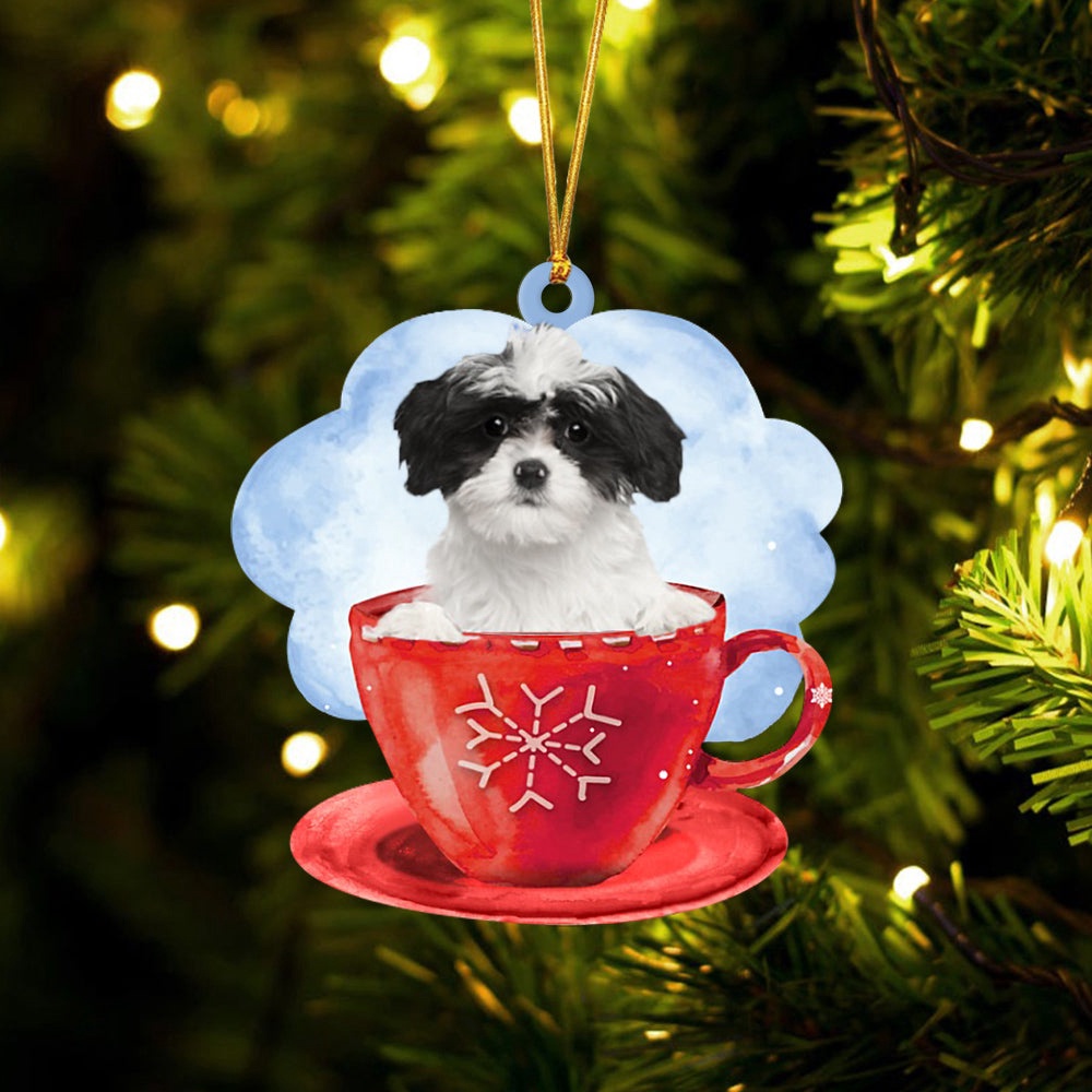 Havanese On The Cup Christmas Ornament, Christmas Ornament, Dog Ornament, Xmas Dog Ornaments