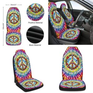 Hippie Peace Sign Christmas Imagine All The People Living Life In Peace Seat Cover Cars Christmas Car Seat Cover Car Seat Cover 2 rnplfb.jpg