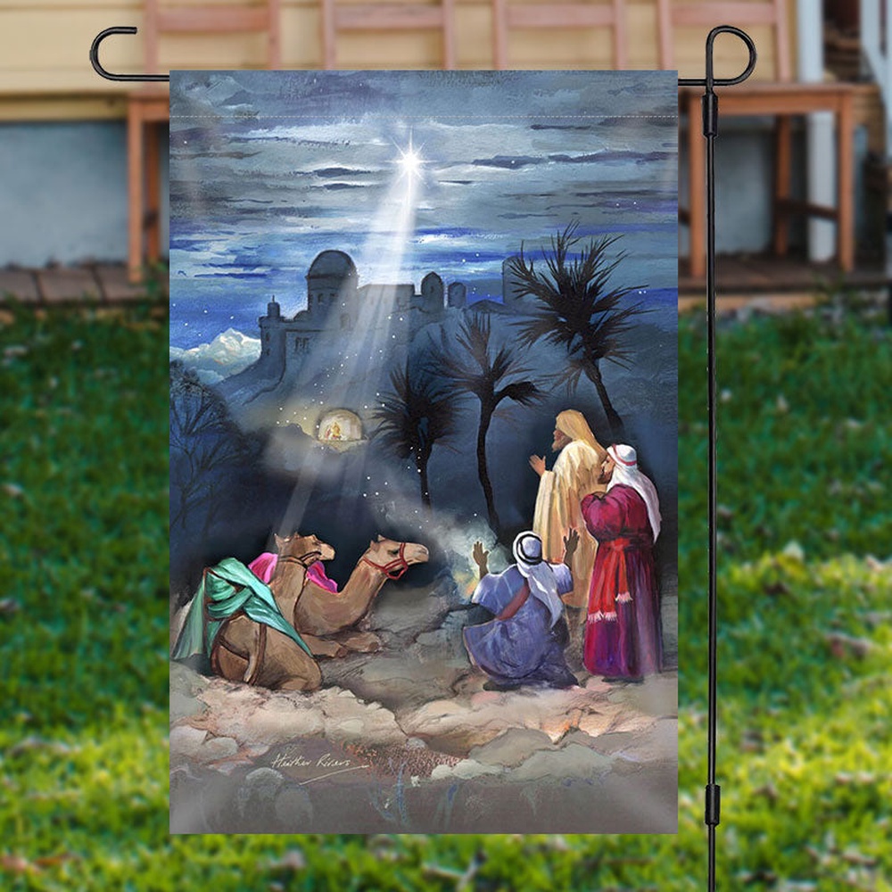 Holy Light Camel Person Paint Christmas Garden FlagXmas, Garden Flags, Outdoor Xmas Flags, Christmas Flag Outdoor