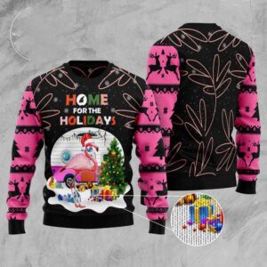 Home For The Holidays Flamingo Ugly Christmas&hellip;