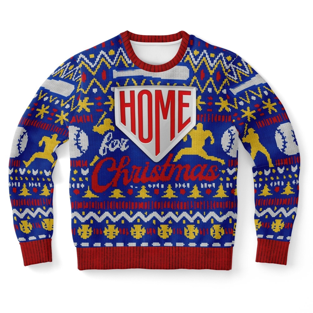 Home Run Baseball Uniform Ugly Christmas Sweater, Christmas Sweater, Ugly Sweater, Funny Xmas Sweaters