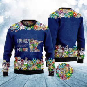 Home Sweet Home Minnesota Flower Ugly Christmas&hellip;