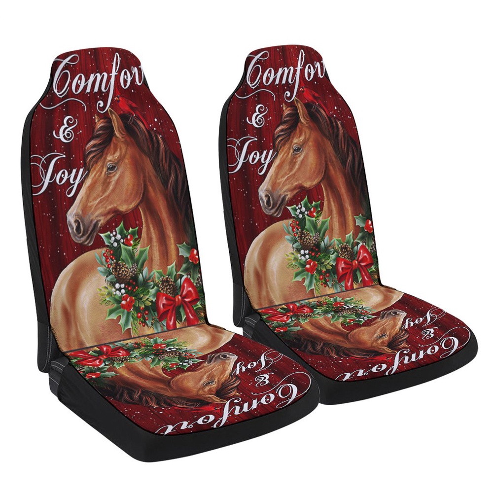 Horse Christmas Comfort And Joy Seat Cover Cars, Christmas Car Seat Cover, Car Seat Cover