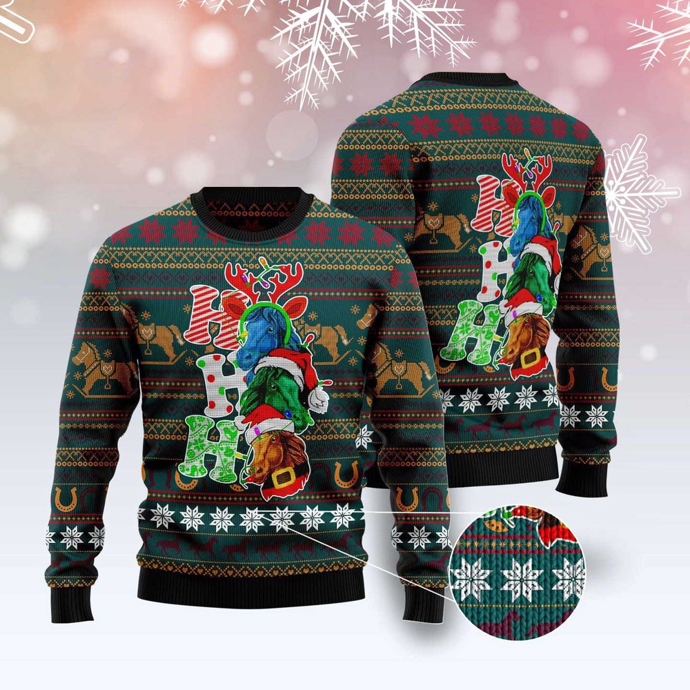 Horse Ho Ho Ho Ugly Christmas Sweater, Christmas Sweater, Ugly Sweater, Funny Xmas Sweaters