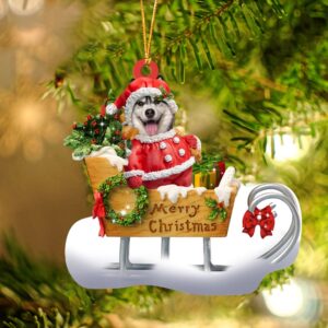 Husky Merry Christmas Ornament, Christmas Ornament, Dog&hellip;