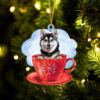 Husky Merry Christmas Ornament, Christmas Ornament, Dog Ornament, Xmas Dog Ornaments