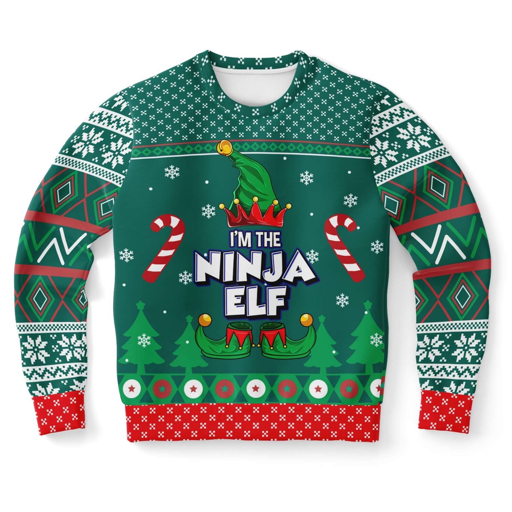 I Am The Ninja Elf Ugly Christmas Sweater, Christmas Sweater, Ugly Sweater, Funny Xmas Sweaters