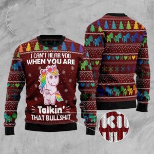 I Can’T Hear You Unicorn Ugly Christmas&hellip;