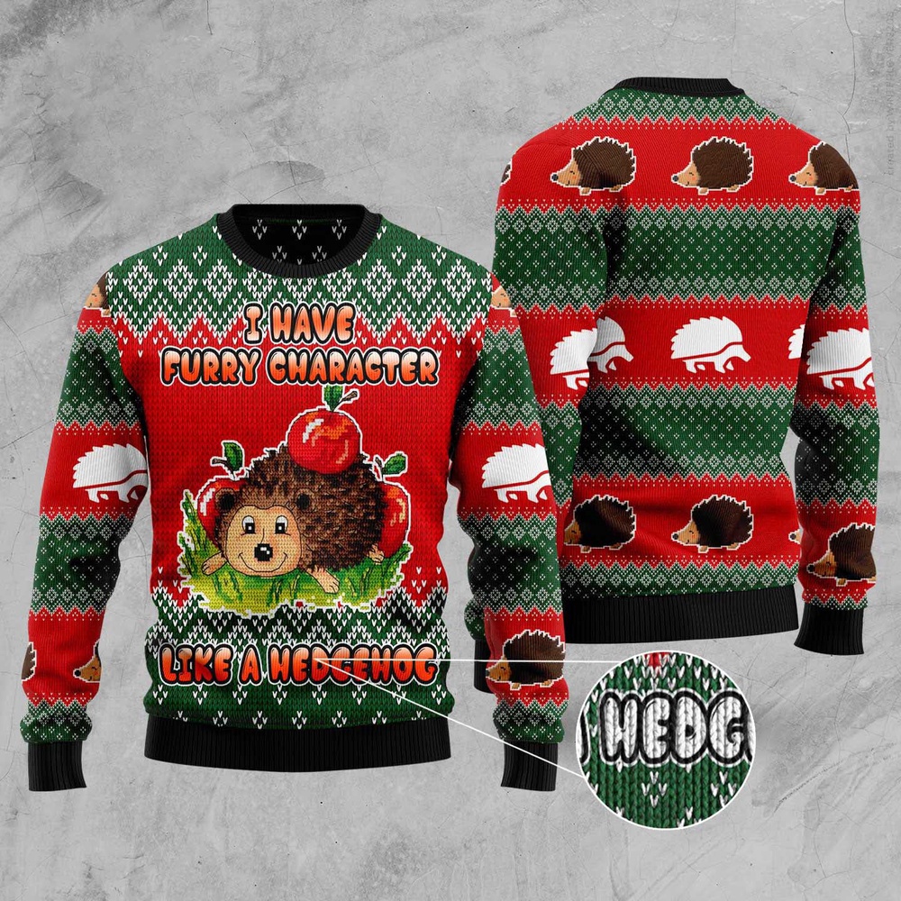 I Have A Furry Character Like A Hedgehog Ugly Christmas Sweater, Christmas Sweater, Ugly Sweater, Funny Xmas Sweaters I Have A Furry Character Like A Hedgehog Ugly Christmas Sweater, Christmas Sweater, Ugly Sweater, Funny Xmas Sweaters