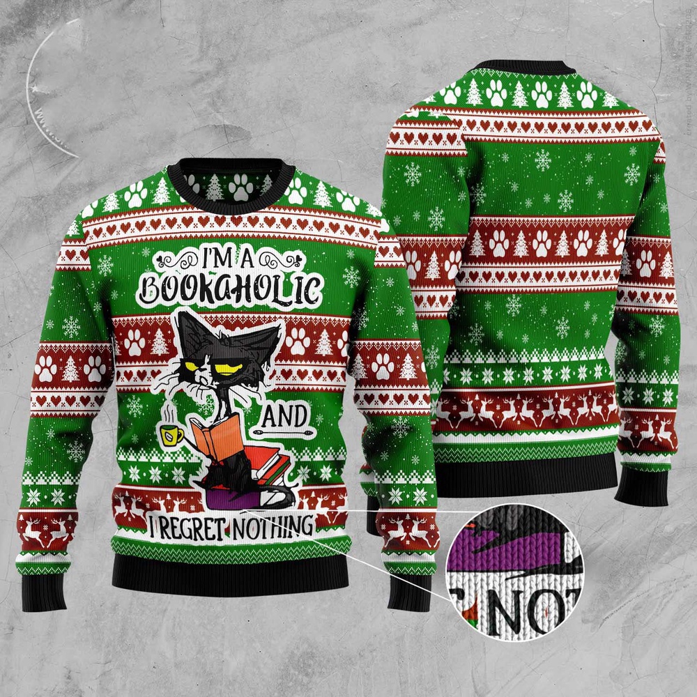 I’M A Bookaholic Ugly Christmas Sweater, Christmas Sweater, Ugly Sweater, Funny Xmas Sweaters