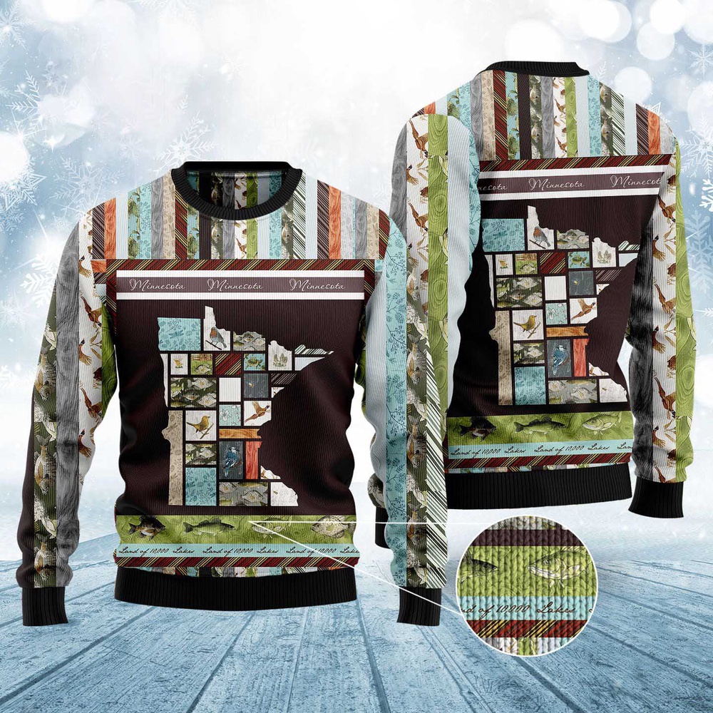 In The Deep Heart Of Minnesota Ugly Christmas Sweater, Christmas Sweater, Ugly Sweater, Funny Xmas Sweaters