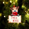 Jack Russell Terrier2 Happy Valentine’s Day Ornament, Christmas Ornament, Dog Ornament, Xmas Dog Ornaments