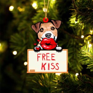 Jack-Russell-Terrier Free Kiss Christmas Ornament, Christmas Ornament,&hellip;