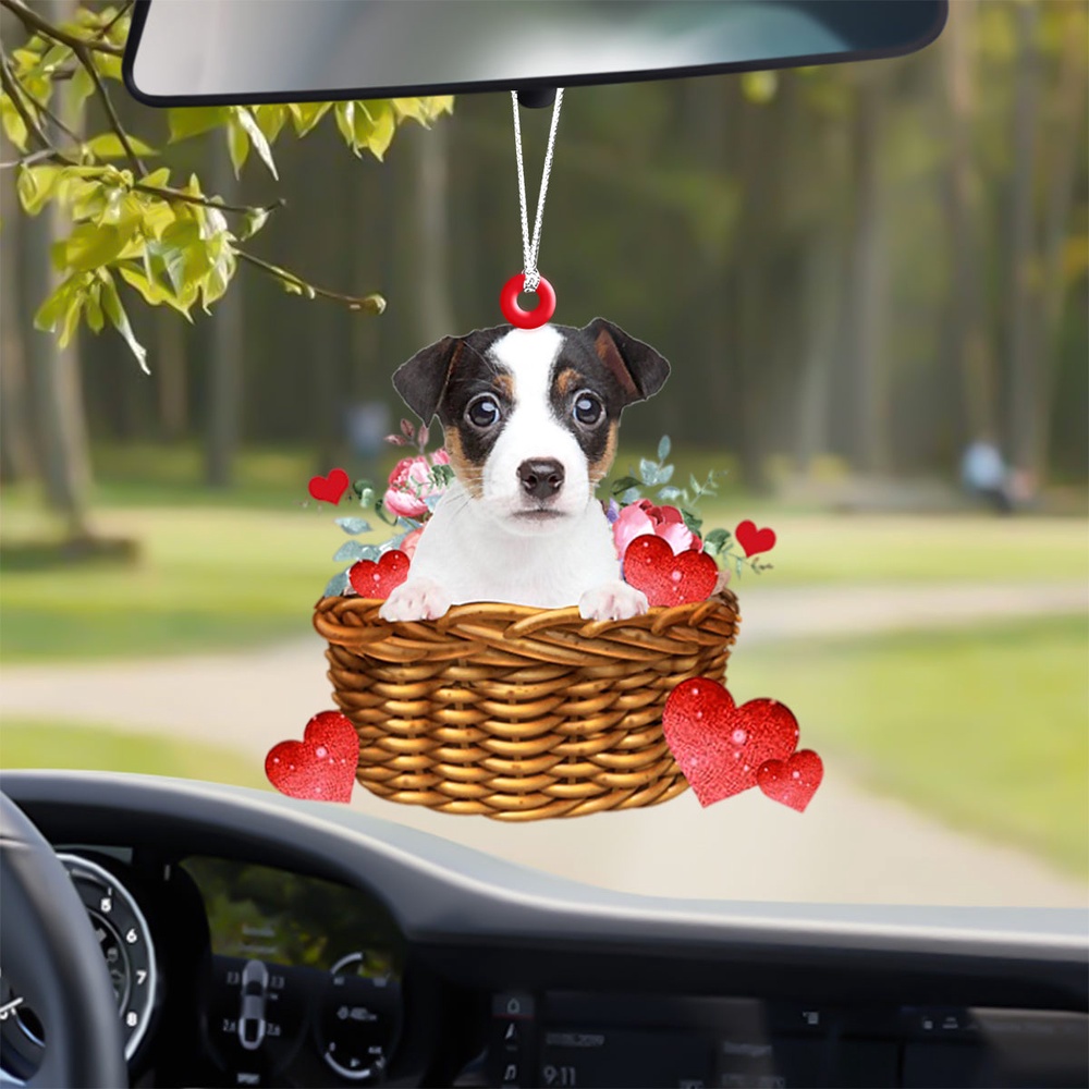 Jack-Russell-Terrier With Rose & Heart Ornament, Christmas Ornament, Dog Ornament, Xmas Dog Ornaments Jack-Russell-Terrier With Rose & Heart Ornament, Christmas Ornament, Dog Ornament, Xmas Dog Ornaments